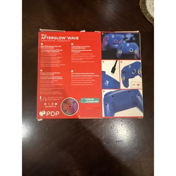 PDP Afterglow Wave Wireless Controller for Nintendo Switch - RGB Lighting Blue - Picture 3 of 6